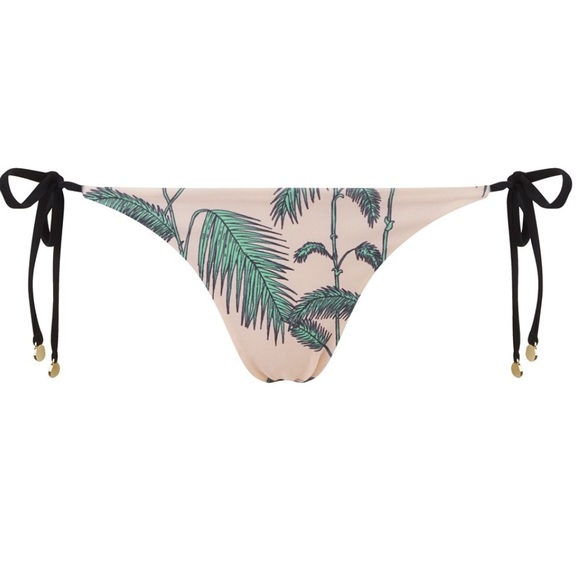 Wildfox Bamboo Reversible Tie Side Brazilian Bikini tropical multi style top xs - Picture 6 of 9